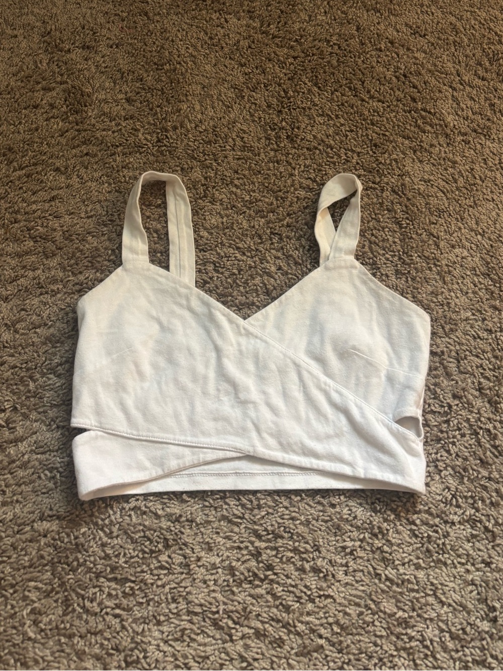 🌸 4 for $10 🌸 Women’s White Wrap-Front Cropped Tank Top